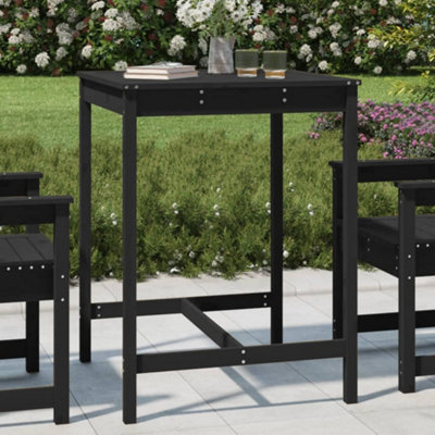 Berkfield Garden Table Black 82.5x82.5x110 cm Solid Wood Pine | DIY at B&Q