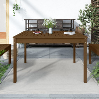 Berkfield Garden Table Honey Brown 121x82.5x76 cm Solid Wood Pine | DIY ...
