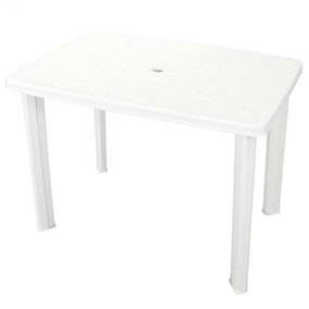 Berkfield Garden Table White 101x68x72 cm Plastic