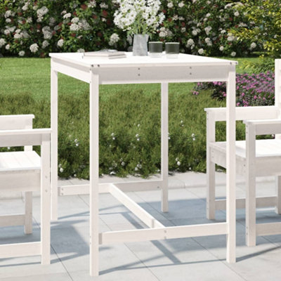 Berkfield Garden Table White 121x82.5x110 cm Solid Wood Pine | DIY at B&Q