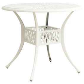 Berkfield Garden Table White 90x90x74 cm Cast Aluminium