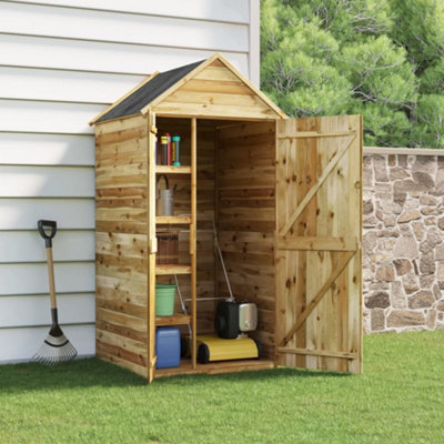 Berkfield Garden Tool Shed with Door 107x107x220 cm Impregnated Solid ...