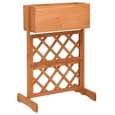 Berkfield Garden Trellis Planter Orange 45x30x74 cm Solid Firwood