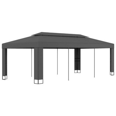 Berkfield Gazebo with Double Roof 3x6 m Anthracite | DIY at B&Q