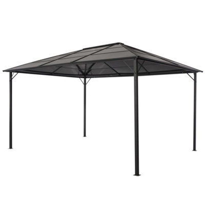 Berkfield Gazebo with Roof Aluminium 4x3x2.6 m Black