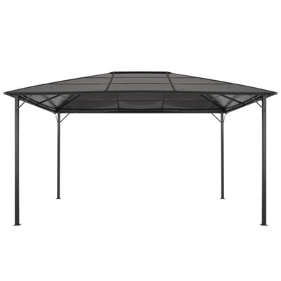 Berkfield Gazebo with Roof Aluminium 4x3x2.6 m Black