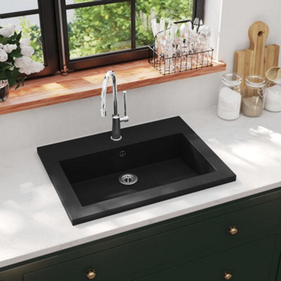 Berkfield Granite Basin 600x450x120 mm Black