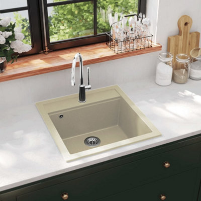 Berkfield Granite Kitchen Sink Single Basin Beige