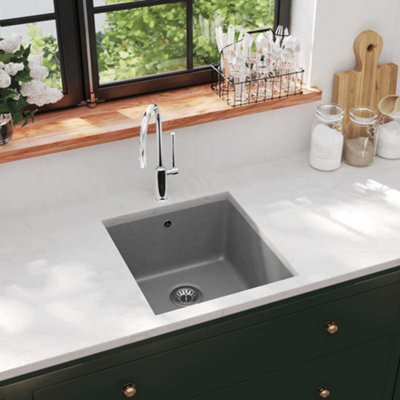 Berkfield Granite Kitchen Sink Single Basin Grey