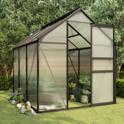 Berkfield Greenhouse Anthracite Aluminium 3.61 m2