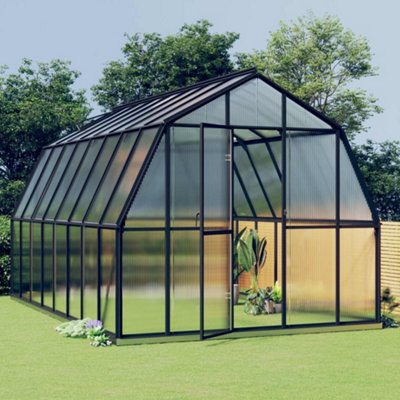 Berkfield Greenhouse with Base Frame Anthracite 12.63 m2 Aluminium ...