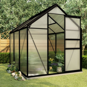 Berkfield Greenhouse with Base Frame Anthracite Aluminium 3.61 m2