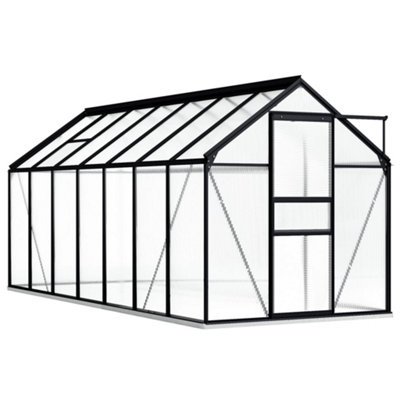 Berkfield Greenhouse with Base Frame Anthracite Aluminium 8.17 m2 | DIY ...