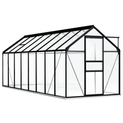 Berkfield Greenhouse with Base Frame Anthracite Aluminium 9.31 m2