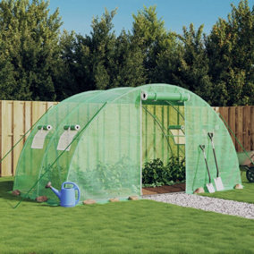 Berkfield Greenhouse with Steel Frame Green 8 m2 4x2x2 m
