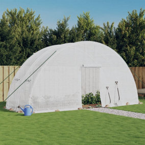 Berkfield Greenhouse with Steel Frame White 12 m2 6x2x2.85 m