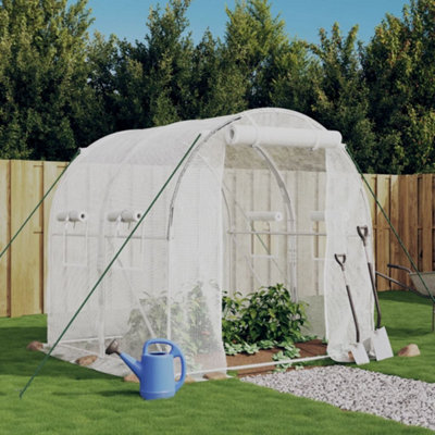 Berkfield Greenhouse with Steel Frame White 4 m2 2x2x2 m