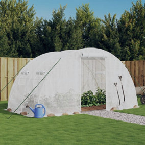 Berkfield Greenhouse with Steel Frame White 8 m2 4x2x2 m