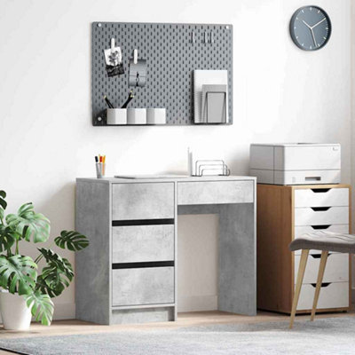 Berkfield Grey Writing Desk Concrete grey Concrete Standard Storage
