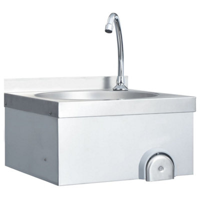 Berkfield Hand Wash Sink with Faucet and Soap Dispenser Stainless Steel