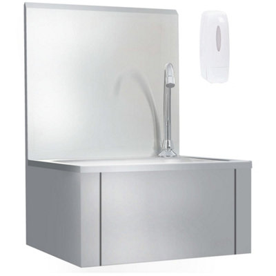 Berkfield Hand Wash Sink with Faucet and Soap Dispenser Stainless Steel