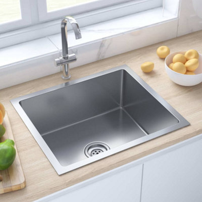 Berkfield Handmade Kitchen Sink Stainless Steel