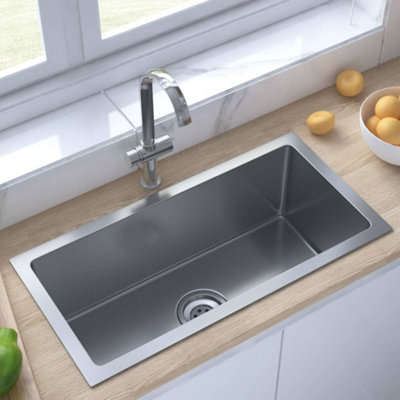 Berkfield Handmade Kitchen Sink Stainless Steel