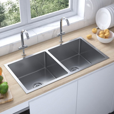 Berkfield Handmade Kitchen Sink Stainless Steel