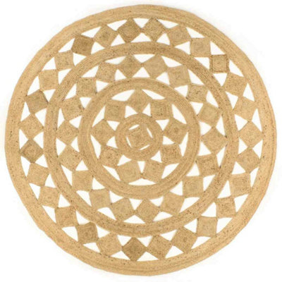 Berkfield Handmade Rug Braided Jute 210 cm