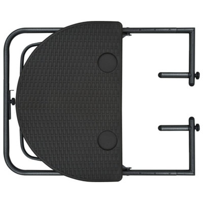 Tavolo da balcone Melko tavolo pieghevole pensile in polyrattan marrone