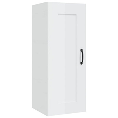 Berkfield Hanging Cabinet High Gloss White 35x34x90 cm Engineered Wood