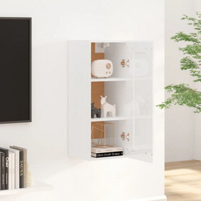 Berkfield Hanging Cabinet High Gloss White 35x34x90 cm Engineered Wood