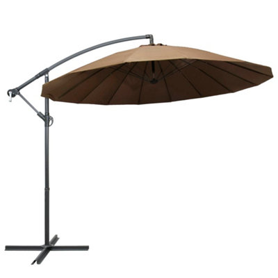 Berkfield Hanging Parasol Taupe 3 m Aluminium Pole DIY at B&Q