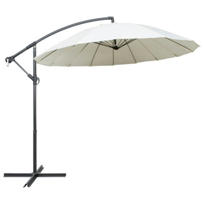 Berkfield Hanging Parasol White 3 m Aluminium Pole DIY at B&Q