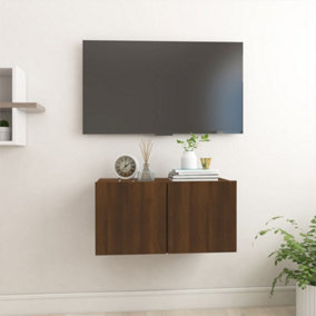 Berkfield Hanging TV Cabinet Brown Oak 60x30x30 cm Engineered Wood