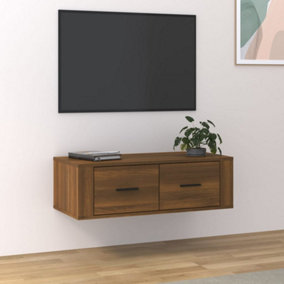 Berkfield Hanging TV Cabinet Brown Oak 80x36x25 cm Engineered Wood