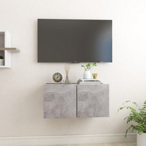 Berkfield Hanging TV Cabinet Concrete Grey 60x30x30 cm