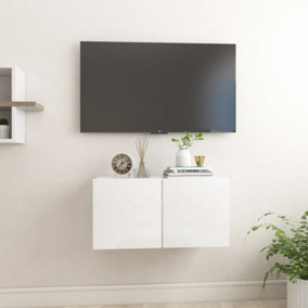 Berkfield Hanging TV Cabinet High Gloss White 60x30x30 cm
