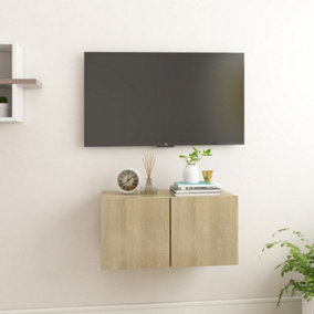 Berkfield Hanging TV Cabinet Sonoma Oak 60x30x30 cm