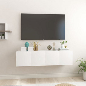 Berkfield Hanging TV Cabinets 2 pcs High Gloss White 60x30x30 cm