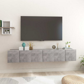 Berkfield Hanging TV Cabinets 3 pcs Concrete Grey 60x30x30 cm