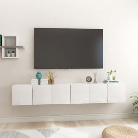 Berkfield Hanging TV Cabinets 3 pcs High Gloss White 60x30x30 cm