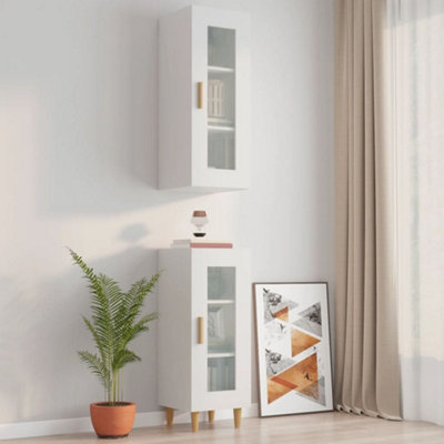 Berkfield Hanging Wall Cabinet High Gloss White 34.5x34x90 cm