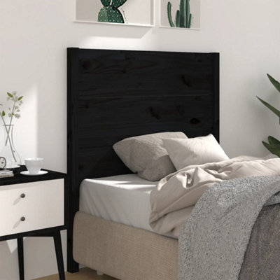 Berkfield Headboard Black 81x4x100 cm Solid Wood Pine | DIY at B&Q