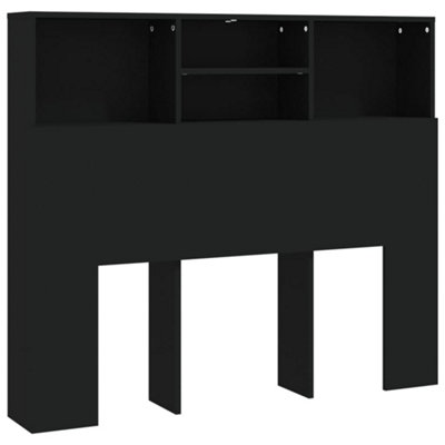 Berkfield Headboard Cabinet Black 120x19x103.5 cm
