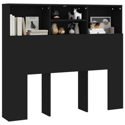 Berkfield Headboard Cabinet Black 120x19x103.5 cm