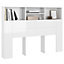Berkfield Headboard Cabinet High Gloss White 140x19x103.5 cm