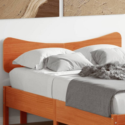 Berkfield Headboard Wax Brown 135 cm Solid Wood Pine