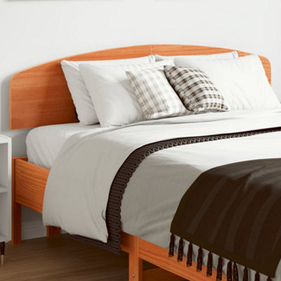 Berkfield Headboard Wax Brown 135 cm Solid Wood Pine
