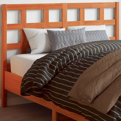 Berkfield Headboard Wax Brown 135 cm Solid Wood Pine